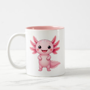 Süßer Rosa Axolotl Kawaii-Tier Zweifarbige Tasse