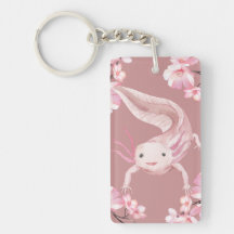 Süßer Rosa Axolotl & Kirschblüten-Schlüsselanhänge