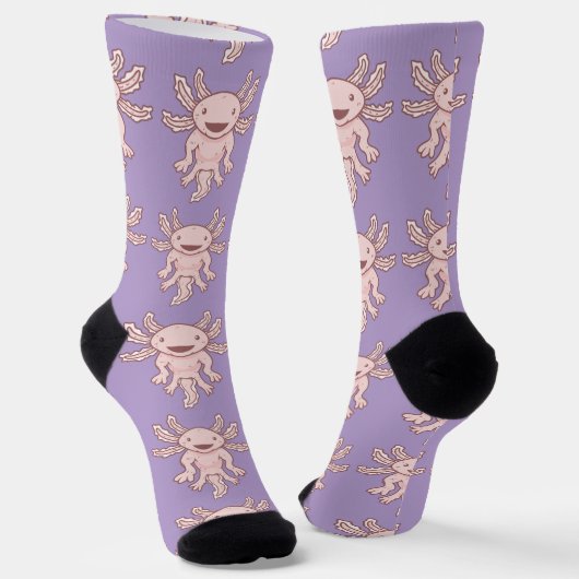 Süßer Rosa Axolotl Thunder_Cove  Socken (Gewinkelt)