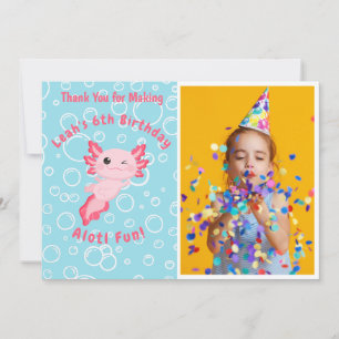 Süßer rosa Axolotl unter dem Meer Geburtstag Dankeskarte