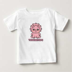 Süßer rosa Baby-Triceratops-Dinosaurier Chibi Baby T-shirt