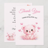 Süßer rosa Babybär für Mädchen-Geburtstag