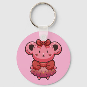 süßer rosa Bär Schlüsselanhänger