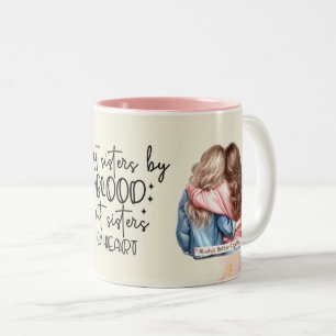 Süßer Rosa Beste-Freundin-Zitat Zweifarbige Tasse