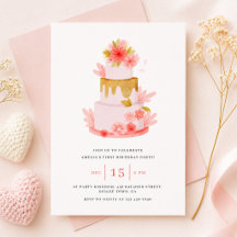Süßer rosa Blumenkuchen Baby Mädchen Geburtstag