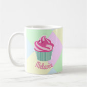 Süßer Rosa Cupcake Pastellfarben Personalisiert Kaffeetasse (Links)