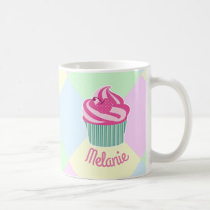 Süßer Rosa Cupcake Pastellfarben Personalisiert Kaffeetasse