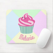 Süßer rosa Cupcake Pastellfarben Personalisiert Mousepad (Mit Mouse)