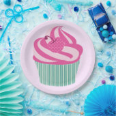Süßer rosa Cupcake Pastellrosa Pappteller (Party)