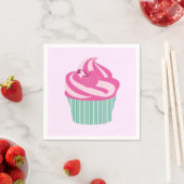 Süßer rosa Cupcake Pastellrosa Serviette (Beispiel)