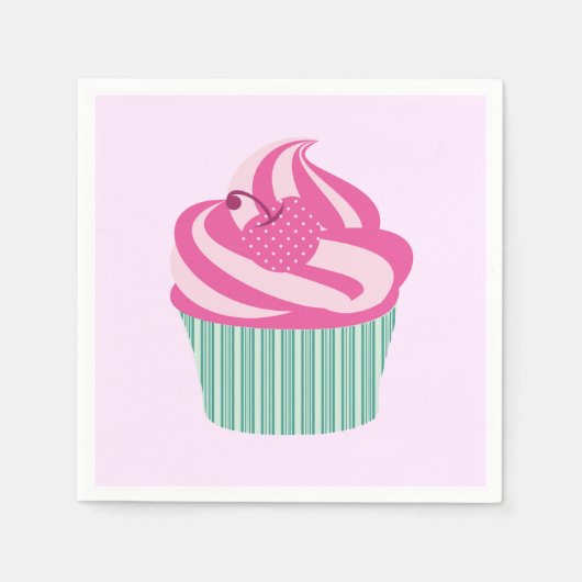 Süßer rosa Cupcake Pastellrosa Serviette (Vorderseite)