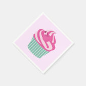Süßer rosa Cupcake Pastellrosa Serviette (Ecke)