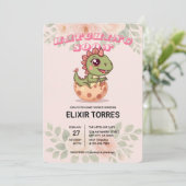 Süßer Rosa Dino schlüpft bald Einladung (Stehend Vorderseite)