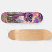 Süßer Rosa Dinosaurier Kinder Fantasy Kunst Skateboard (Horizontal)