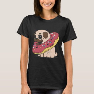Süßer rosa Donut-Pug Classic 490 T-Shirt