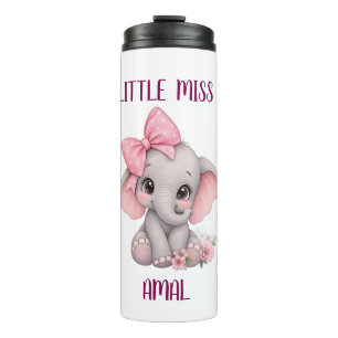 Süßer Rosa Elefant Little Miss Individuelle Thermo Thermosbecher