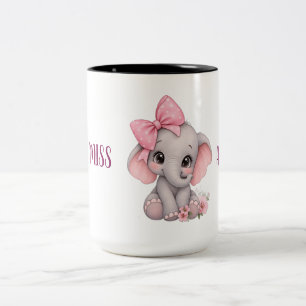 Süßer Rosa Elefant Little Miss Tasse / Kaffeetasse