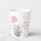Süßer Rosa Elefant Pappbecher (Vorderseite)