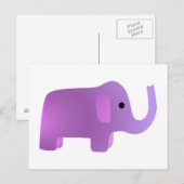 Süßer rosa Elefant Postkarte (Vorne/Hinten)