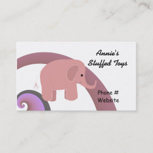 Süßer rosa Elefant Visitenkarte