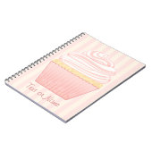 Süßer rosa eleganter kleiner Kuchen Notizblock (Linke Seite)