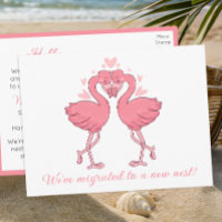 Süßer Rosa Flamingo Adresswechsel Tropische Liebe