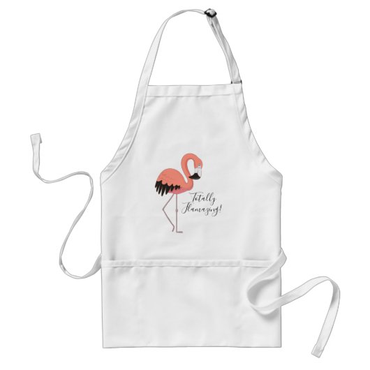 Süßer Rosa Flamingo Lustiger Schriftzug Total Flam Schürze (Vorne)