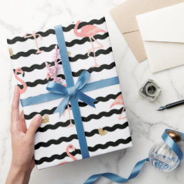 Süßer Rosa Flamingo Nahtloses Muster Geschenkpapier
