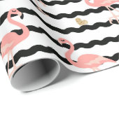 Süßer Rosa Flamingo Nahtloses Muster Geschenkpapier (Rolleneckpunkt)