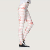 Süßer Rosa Flamingo Nahtloses Muster Leggings (Rechts)