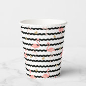Süßer Rosa Flamingo Nahtloses Muster Pappbecher (Rückseite)