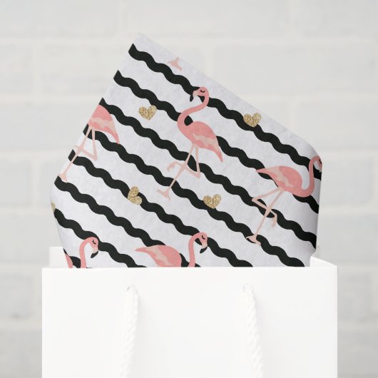 Süßer Rosa Flamingo Nahtloses Muster Seidenpapier (Geschenktüte)