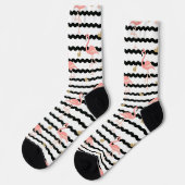 Süßer Rosa Flamingo Nahtloses Muster Socken (Linkes Detail)