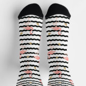 Süßer Rosa Flamingo Nahtloses Muster Socken (Oben)