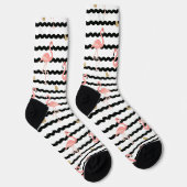 Süßer Rosa Flamingo Nahtloses Muster Socken (Rechts)