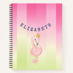 Süßer Rosa Flamingo Ombre Streifen Notizblock