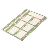 Süßer rosa floraler Wochenplaner Notizblock (angewinkelt)