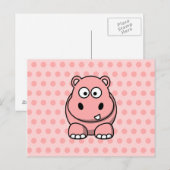 Süßer rosa Flusspferd Postkarte (Vorne/Hinten)