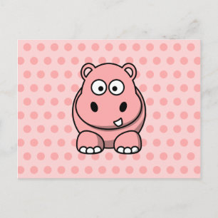 Süßer rosa Flusspferd Postkarte