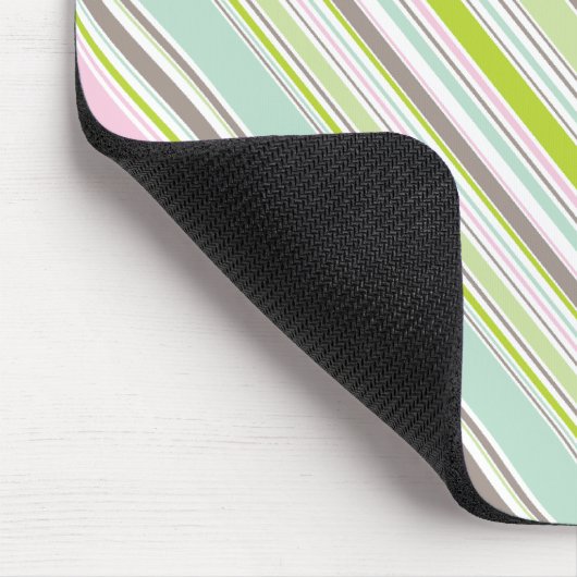 Süßer rosa Garten Stripes Spaß-Muster Mousepad (Ecke)
