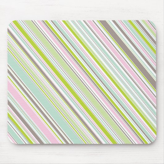 Süßer rosa Garten Stripes Spaß-Muster Mousepad (Vorne)