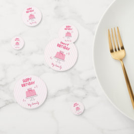 Süßer rosa Geburtstagskuchen "Alles Gute zum Gebur Konfetti