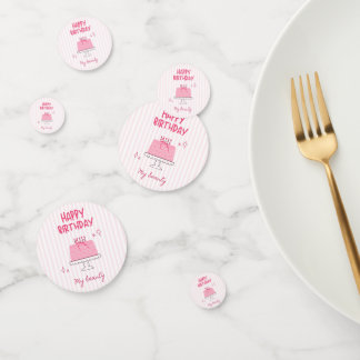 Süßer rosa Geburtstagskuchen "Alles Gute zum Gebur Konfetti