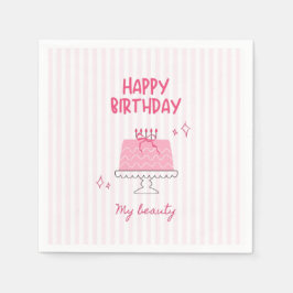 Süßer rosa Geburtstagskuchen "Alles Gute zum Gebur Serviette