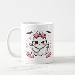 Süßer Rosa-Geist-Krankenschwester-Halloween Kaffeetasse