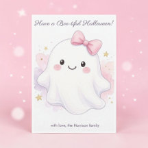 Süßer Rosa Halloween-Geist Whimsical Urlaub