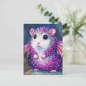 Süßer Rosa Hamsterdrache Postkarte (Stehend Vorderseite)