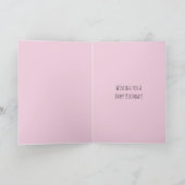 Süßer rosa Häschen rosa Pullover Herz Geburtstag Karte (Innenseite)