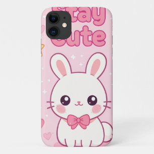  Süßer rosa Hase Stay Cute Anime-Ästhetik iPhone  Case-Mate iPhone Hülle
