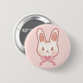Süßer Rosa-Hasenband-Stift Button (Vorne & Hinten)
